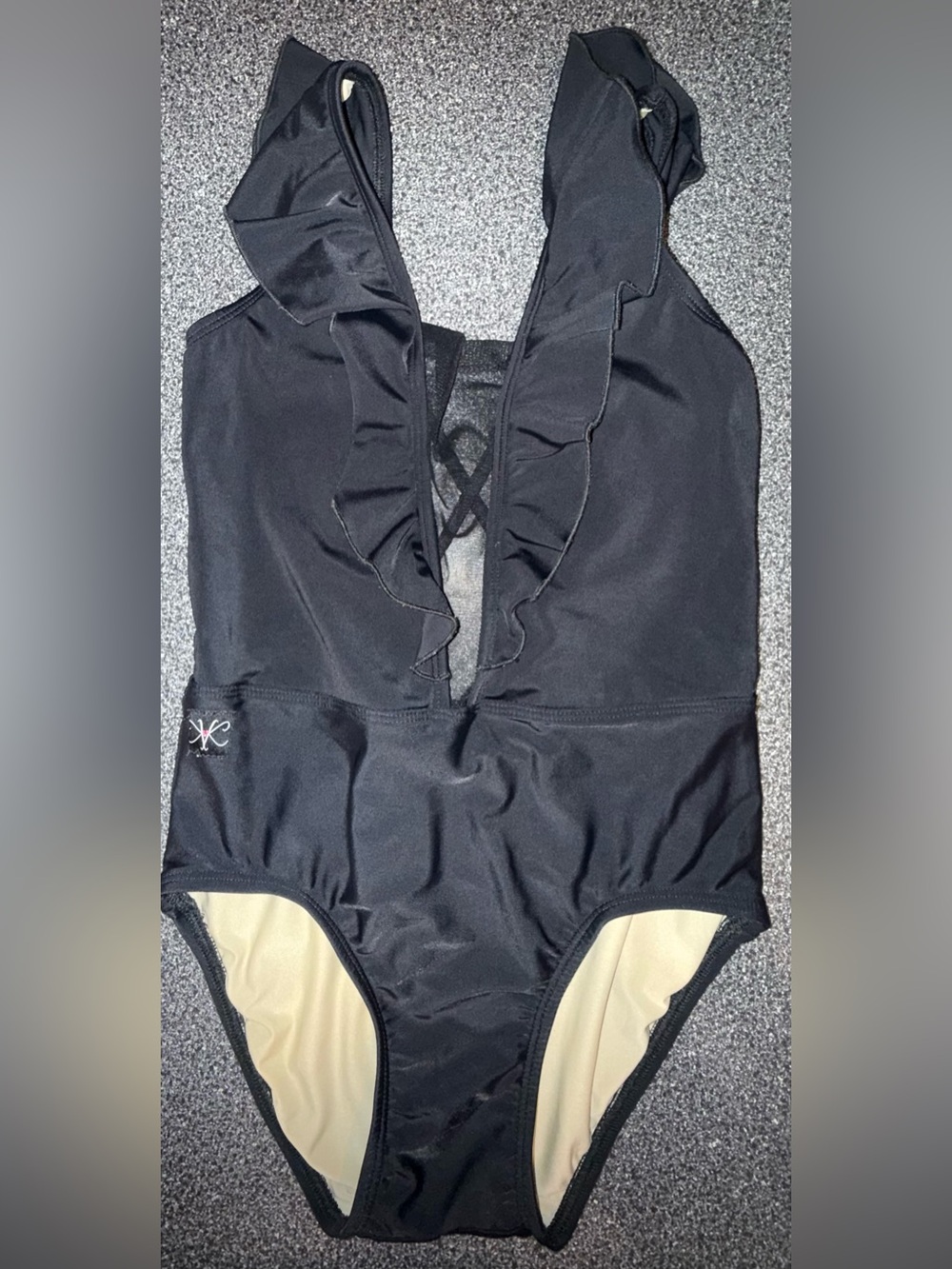 Kandi Kouture Black Dance Leotard Size Adult Teen XS ** see below**